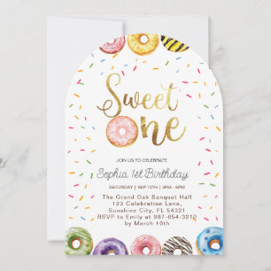 Sweet One Birthday Invitation, 1st Birthday Girl Invitation