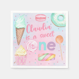 Sweet One birthday paper napkins party supply.
