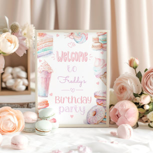 Sweet one birthday party ice cream sweets poster