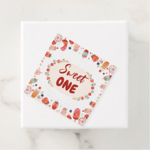Sweet One Birthday Strawberry Doughnut Ice Cream 1 Favour Tags