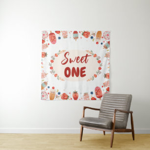 Sweet One Birthday Strawberry Doughnut Ice Cream 1 Tapestry