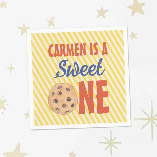 Sweet One Chocolate Cookie Birthday Napkin (Creator Uploaded)