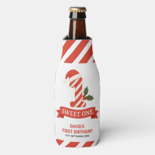 Sweet One Christmas First Birthday Bottle Cooler