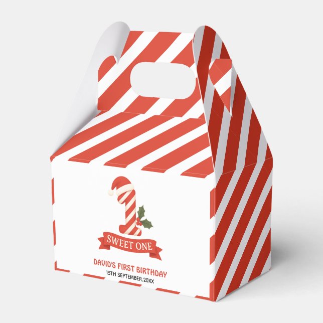 Sweet One Christmas First Birthday Favour Box (Front Side)
