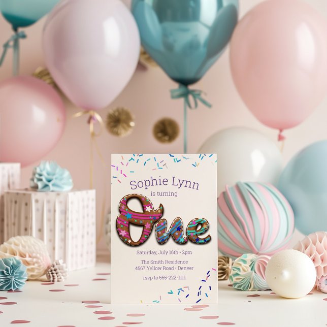 Sweet "One" Cookie Sprinkles Kids' 1st Birthday  Invitation (Creator Uploaded)