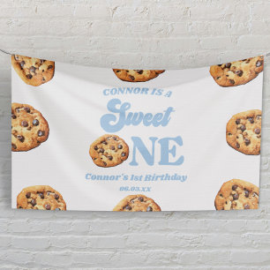 Sweet One Cookies and Milk 1st Birthday Party Banner