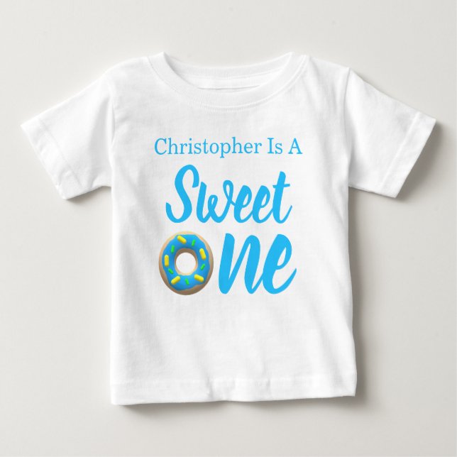Sweet One Doughnut 1st Birthday Baby T-Shirt (Front)