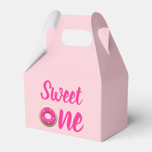 Sweet One Doughnut 1st Birthday Favour Box (Front Side)