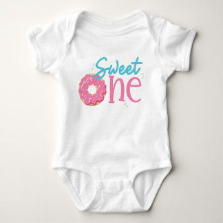 Sweet One Doughnut Baby Girl First Birthday Baby Bodysuit