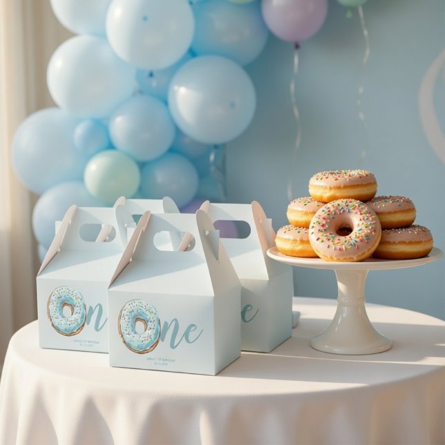 Sweet One Doughnut Birthday Favour Boxes | Pastel  (Creator Uploaded)
