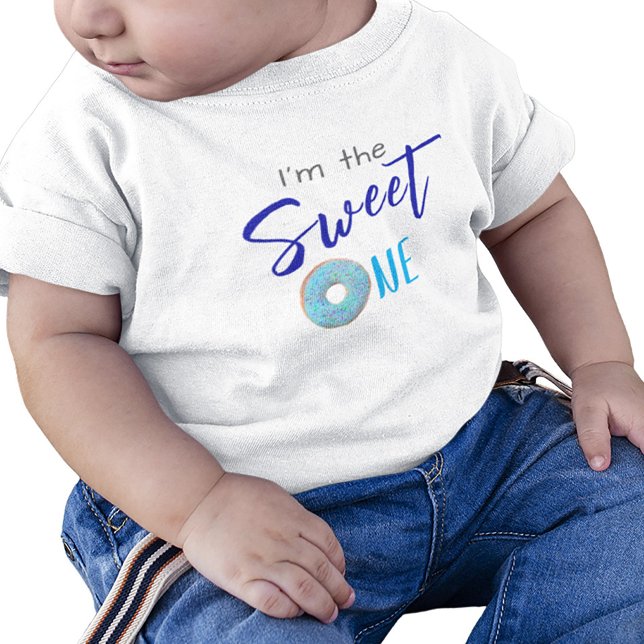 Sweet One Doughnut Blue Boy 1st Birthday Party Baby T-Shirt (Creator Uploaded)