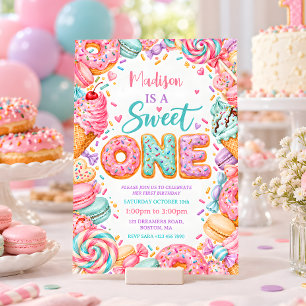 Sweet One Doughnut First Birthday Invitation