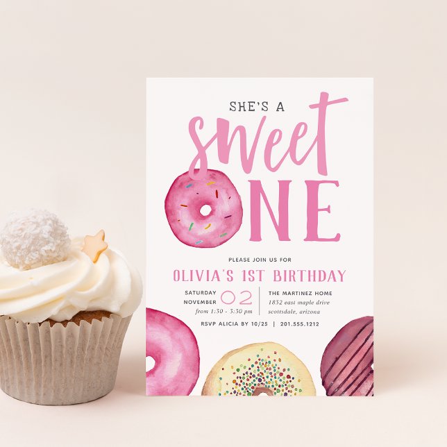 Sweet One | Doughnut First Birthday Party Invitation (Creator Uploaded)