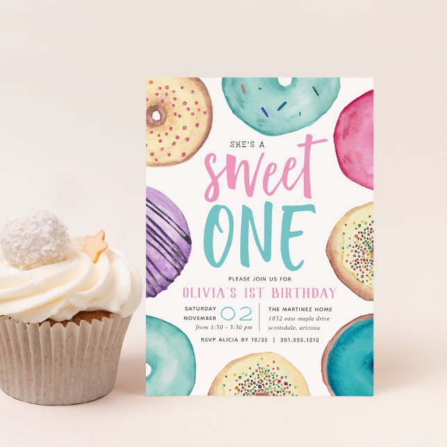 Sweet One | Doughnut First Birthday Party Invitation (Creator Uploaded)