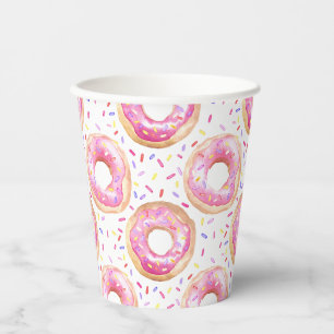 Sweet One Doughnut Pink 1st Birthday Party Paper Cups
