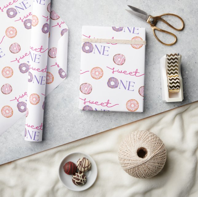 Sweet one Doughnut Theme Birthday Party Wrapping Paper (Crafts)
