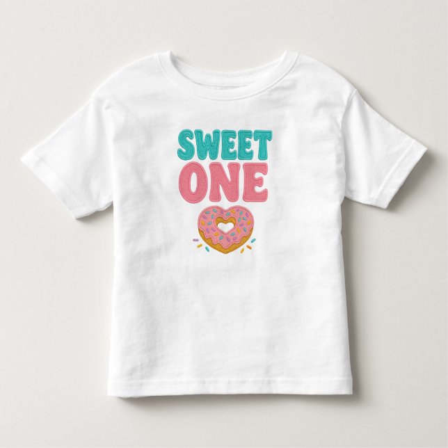 Sweet One Faux Embroidery  Toddler T-Shirt (Front)