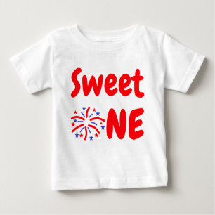 Sweet One Firework 1st Birthday Baby T-Shirt