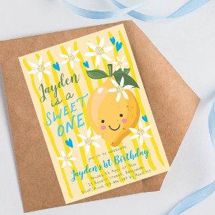 Sweet One First Birthday, Boys Lemon 1st Invitation