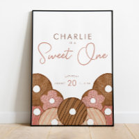 Sweet One First Birthday Doughnut Girl's Party Pos