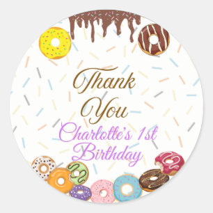 Sweet One First Birthday Favour sticker