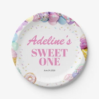 Sweet One First Birthday Paper Plates