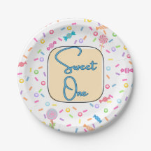 Sweet One First Birthday Party Plates