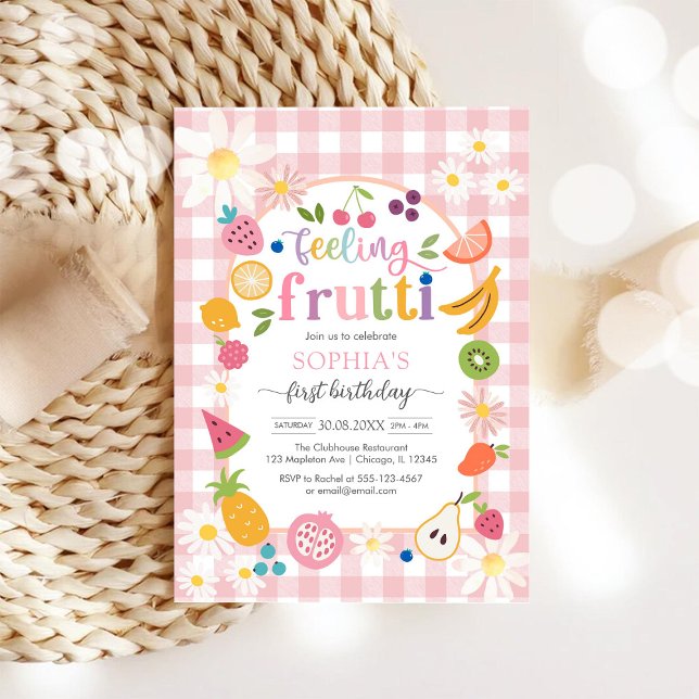 Sweet One Fruit 1st Birthday Invitation (Creator Uploaded)