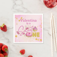 Sweet One Girl 1st Birthday Pink Faux Gold Glitter