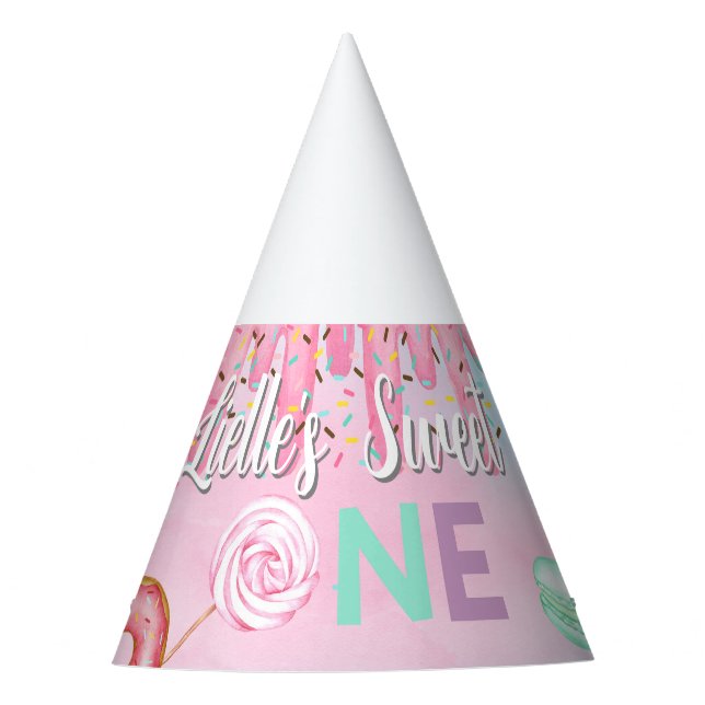 Sweet One girl birthday party hat. Hat (Front)