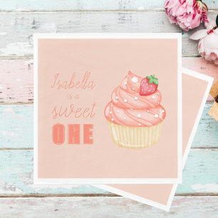Sweet ONE, girls first birthday party Paper Napkin