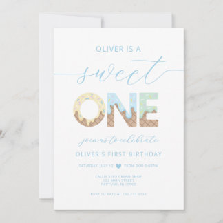 Sweet One Ice Cream Party Invitation