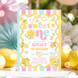 Sweet One Lemon Summer 1st Birthday Party Invitation