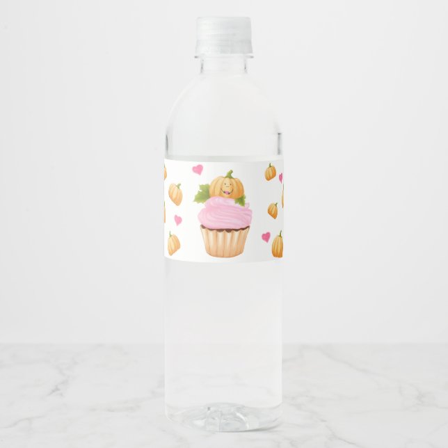 Sweet One Little Pumkin  Water Bottle Label (Front)