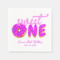 Sweet One Pink Doughnut Girl First Birthday Sprink