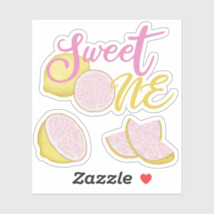 Sweet One Pink Lemonade Birthday Stickers