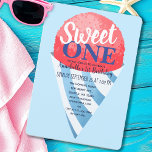 Sweet One Snow Cone Kids First Birthday Invitation<br><div class="desc">Celebrate your sweetie's special day with this Sweet One Snow Cone Kids First Birthday design. Design features a big Snow Cone against a light blue background. The reverse is a pattern of Snow Cones. You can customise this further by clicking on the "PERSONALIZE" button. Matching Items in our shop for...</div>