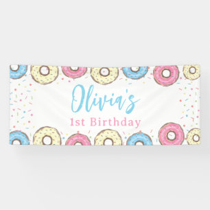 Sweet One Sprinkles Doughnut 1st Birthday Welcome Banner