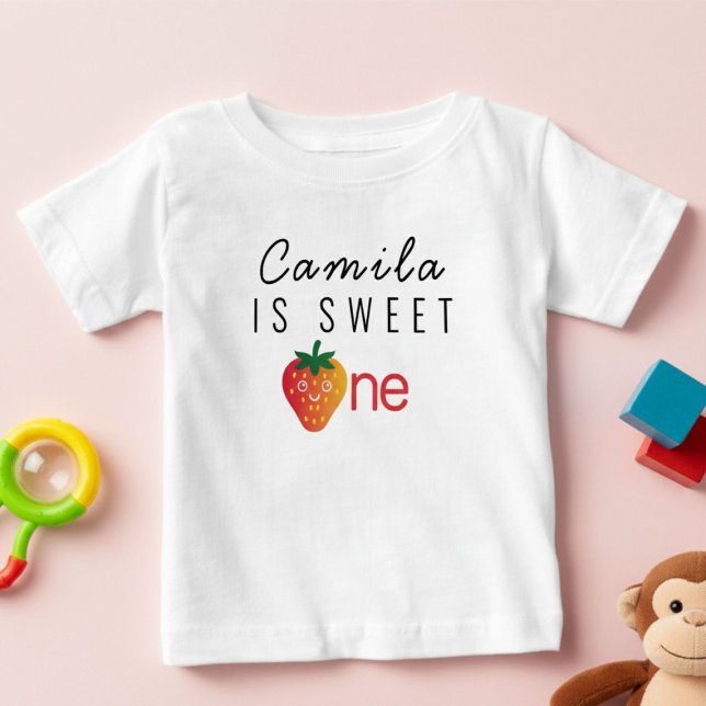 Sweet One Strawberry 1st Birthday Baby T-Shirt (Creator Uploaded)