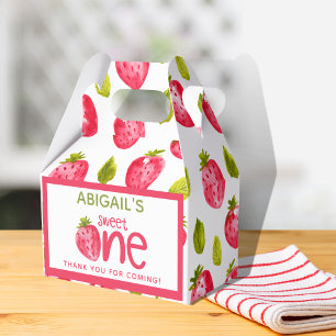 Sweet One Strawberry First Birthday Favour Box