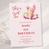 Sweet One Strawberry ice cream 1st Birthday