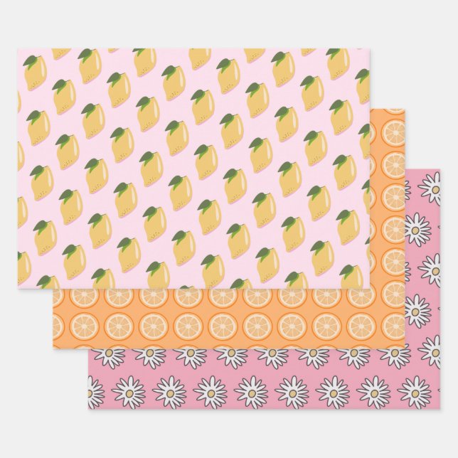 Sweet One Tropical Fruit Wrapping Paper Sheet (Set)