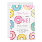 Sweet One Watercolor Cute Doughnuts 1st Birthday