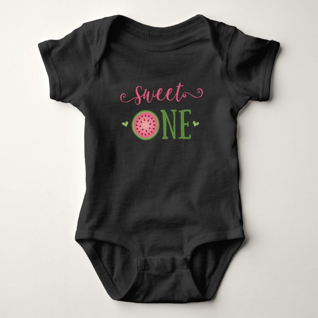 Sweet One Watermelon 1st Birthday Outfit T-Shirt Baby Bodysuit (Front)