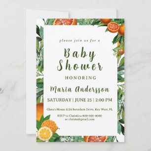 Sweet Orange Baby Shower Invitation