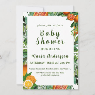 Sweet Orange Baby Shower Invitation