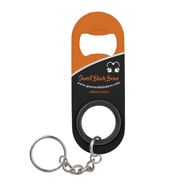 Sweet Orange Bean Promotional Business Keychain (Front)