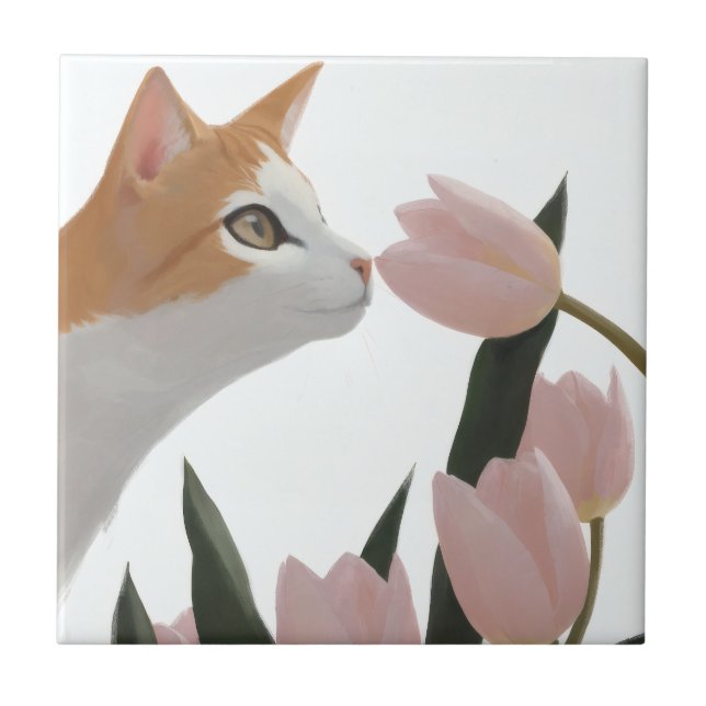 Sweet Orange Cat Spring Theme Tile (Front)