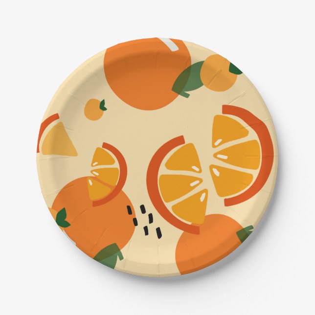 Sweet Orange fruit Paper Plate (Front)