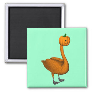 Sweet Orange Halloween Swan Magnet